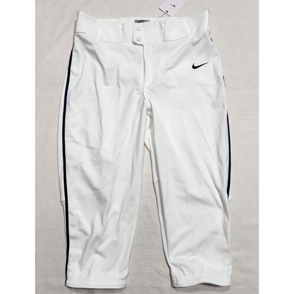 Nike team Baseball white pants size Medium with one blue stripes
